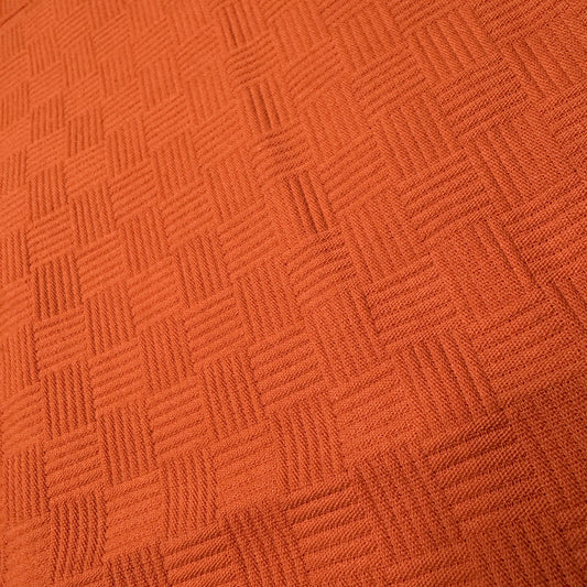 3 3/8 Yds x 52" Orange Basket Weave Texture Heavy Cotton Fabric