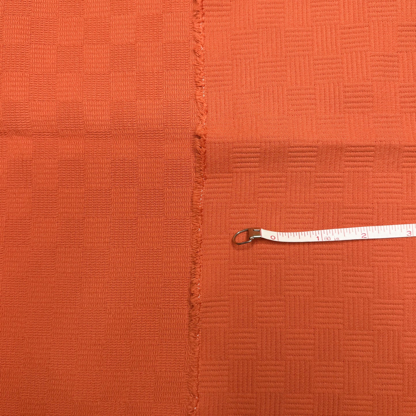 3 3/8 Yds x 52" Orange Basket Weave Texture Heavy Cotton Fabric