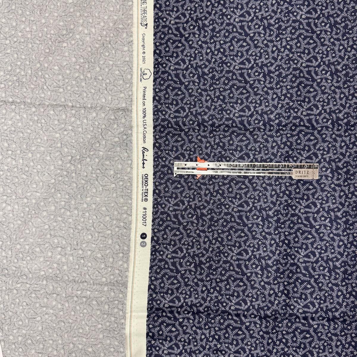 4 Yds x 44" Navy Hometown Americana by Connecting Threads Cotton Fabric