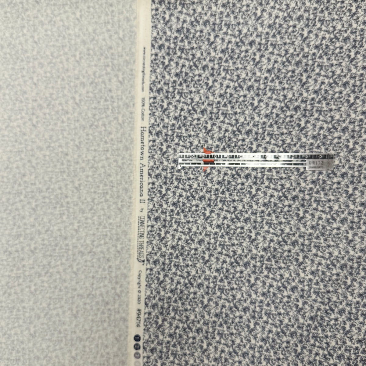 ✂️ 44" Blue White Small Floral Hometown Americana II by Connecting Threads Cotton Fabric