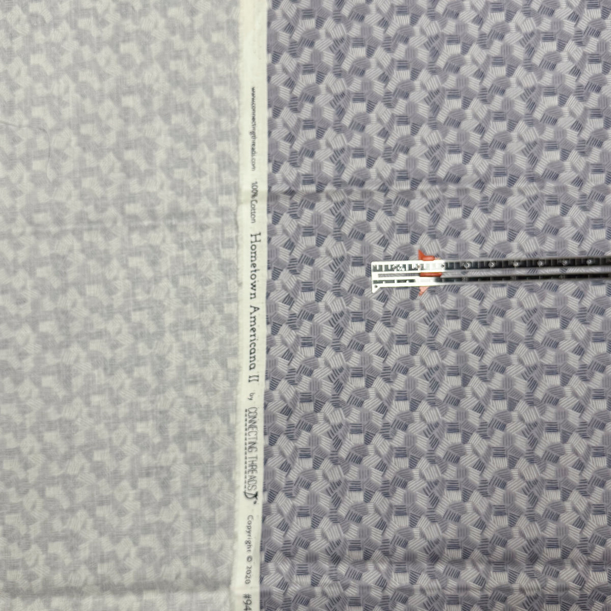 ✂️ 44" Blueberry Hatchmarks Hometown Americana by Connecting Threads Cotton Fabric