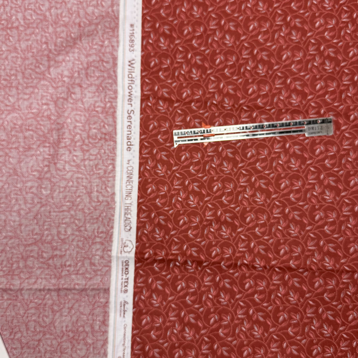 2 3/4 Yds x 44" Red Wildflower Serenade by Connecting Threads Cotton Fabric