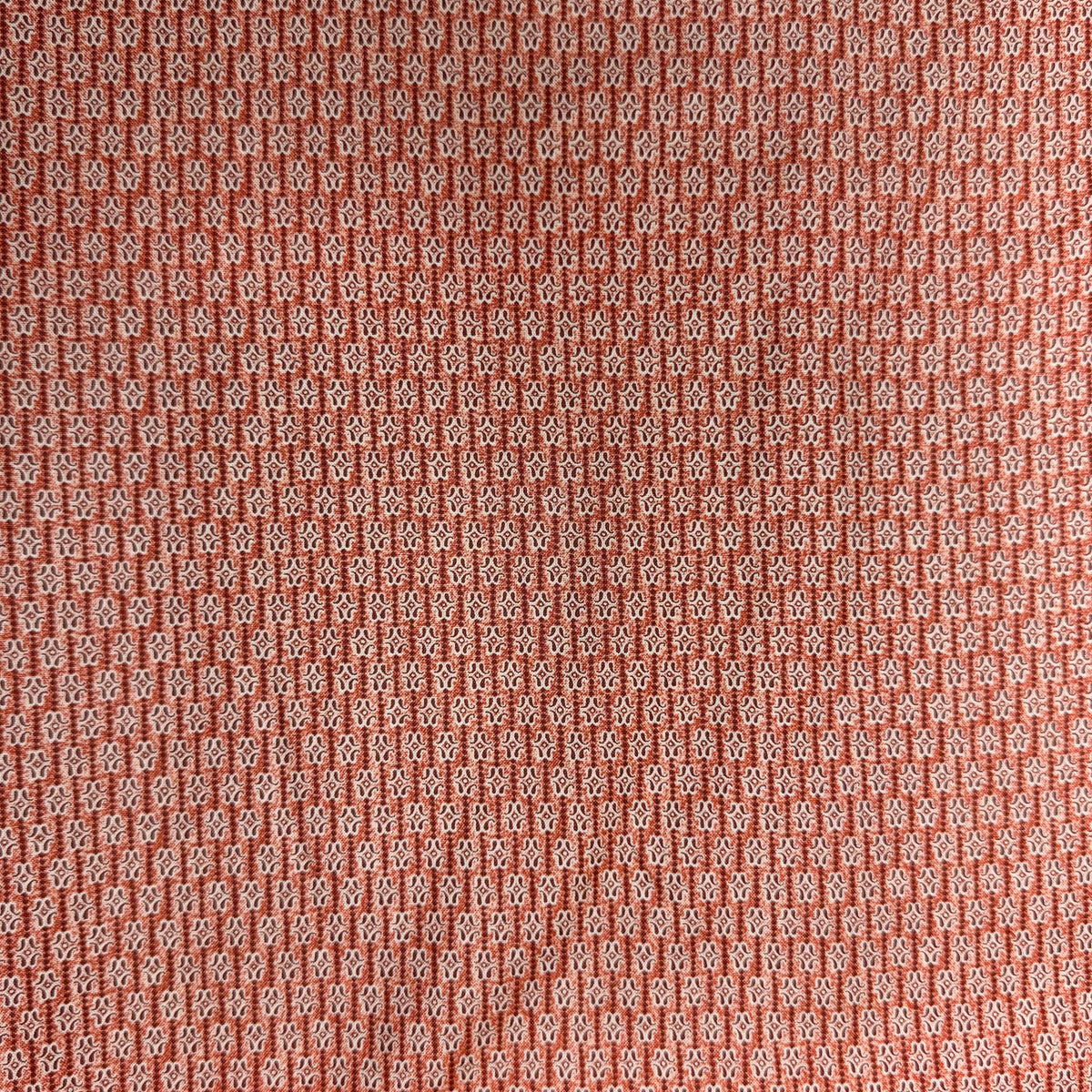 ✂️ 44" Red Orange Geometric Hometown Americana by Connecting Threads Cotton Fabric