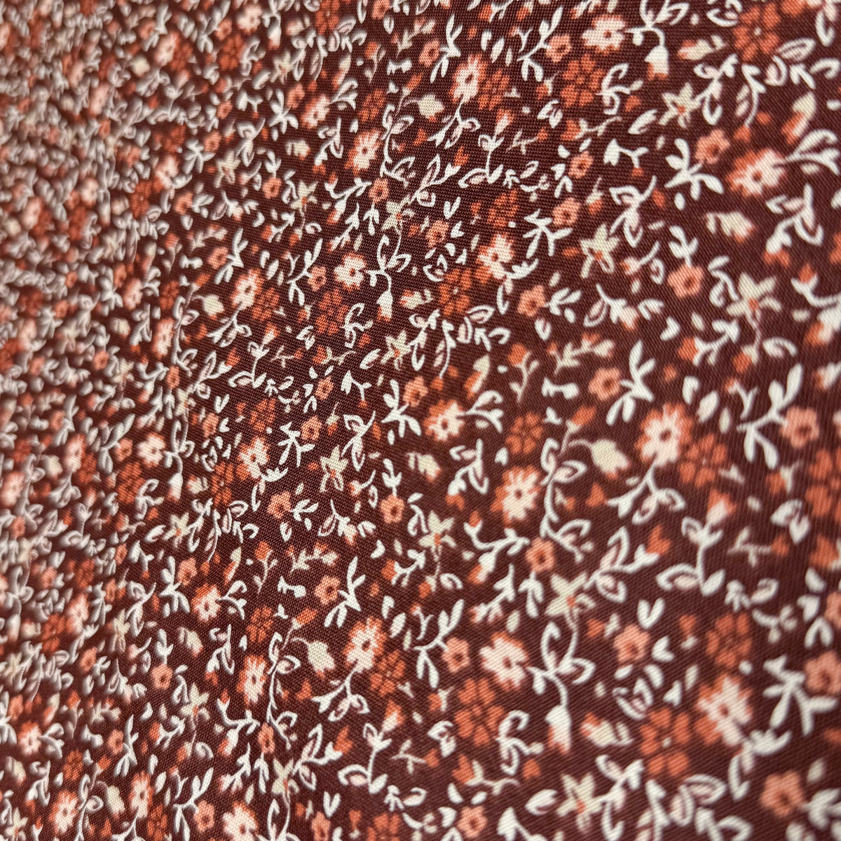 ✂️ 44" Orange Brown Floral Hometown Americana II by Connecting Threads Cotton Fabric