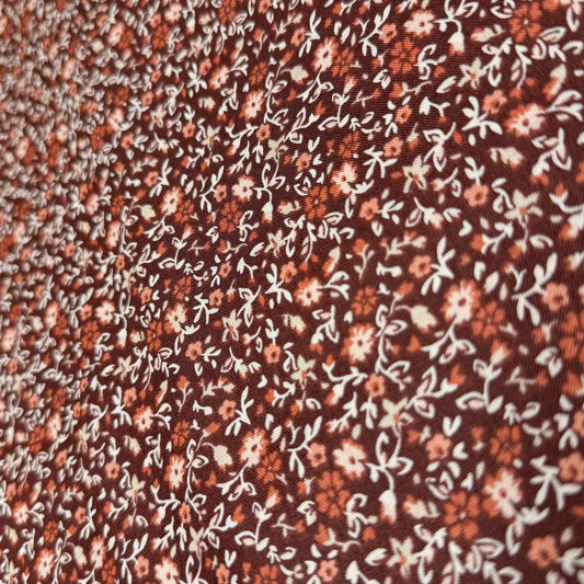✂️ 44" Orange Brown Floral Hometown Americana II by Connecting Threads Cotton Fabric