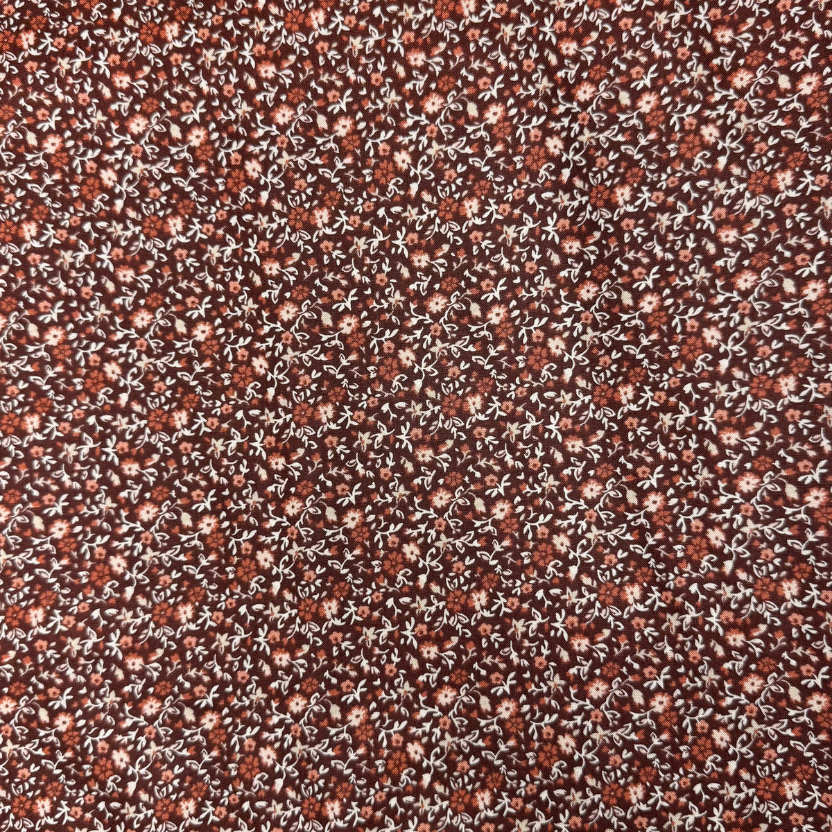 ✂️ 44" Orange Brown Floral Hometown Americana II by Connecting Threads Cotton Fabric