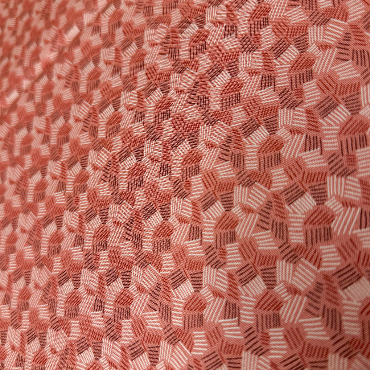 ✂️ 44" Peachy Pink Hatchmarks Hometown Americana by Connecting Threads Cotton Fabric