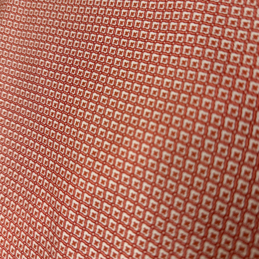 ✂️ 44" Reddish Orange Squiggly Diamond Hometown Americana by Connecting Threads Cotton Fabric