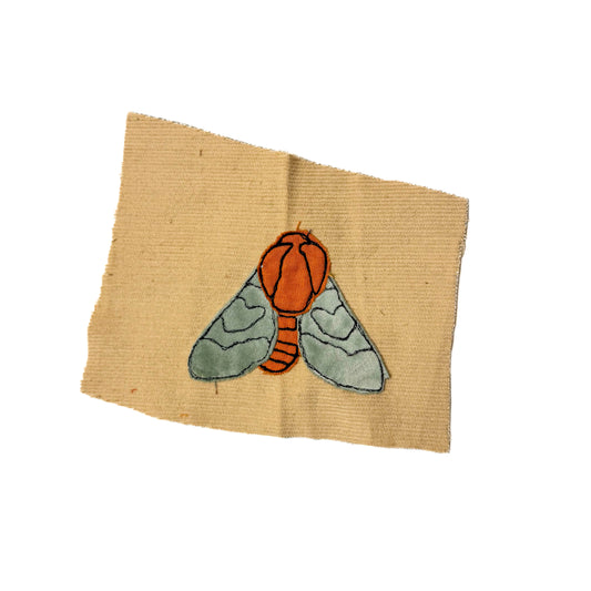 Moth Sew-On Patch, 5" x 6", Corduroy, Cotton, Velvet Fabric