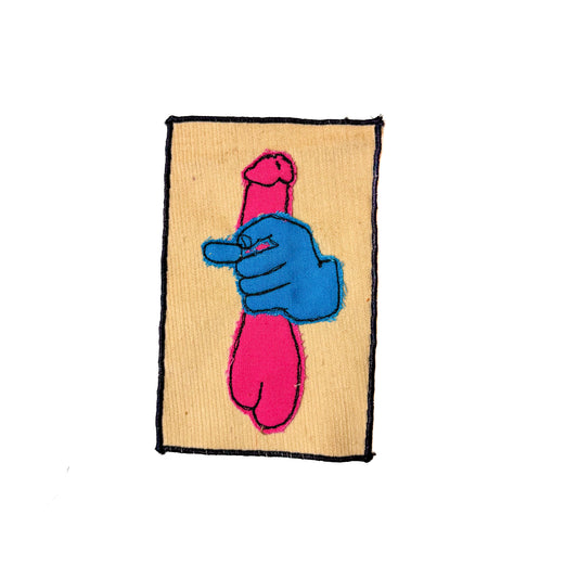 Stroke Sew-On Patch w/ Border, 3.5" x 5.5", Corduroy, Cotton, Linen Fabric