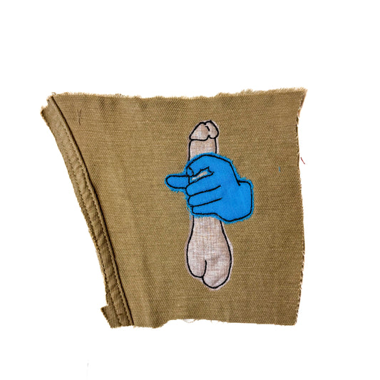 Stroke Sew-On Patch, 4.5" x 6", Denim, Cotton, Poly Fabric