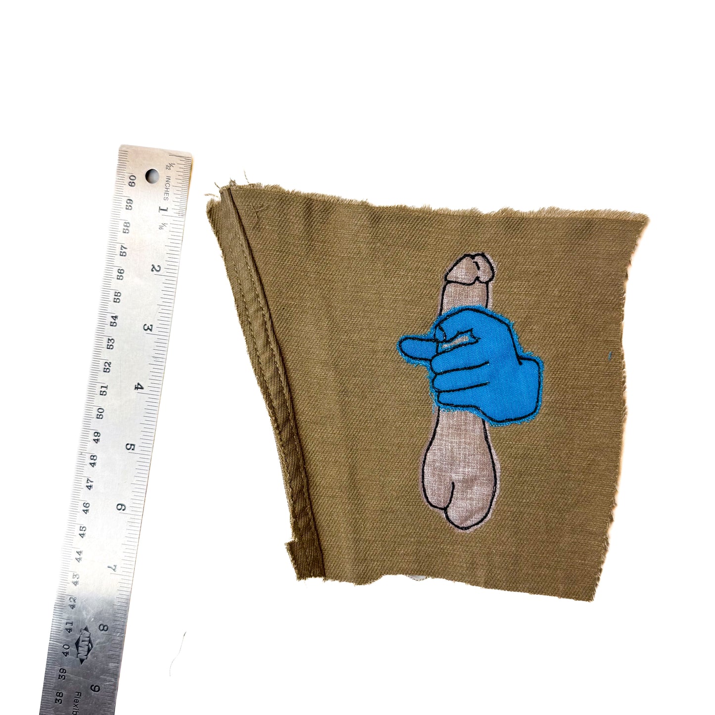 Stroke Sew-On Patch, 4.5" x 6", Denim, Cotton, Poly Fabric