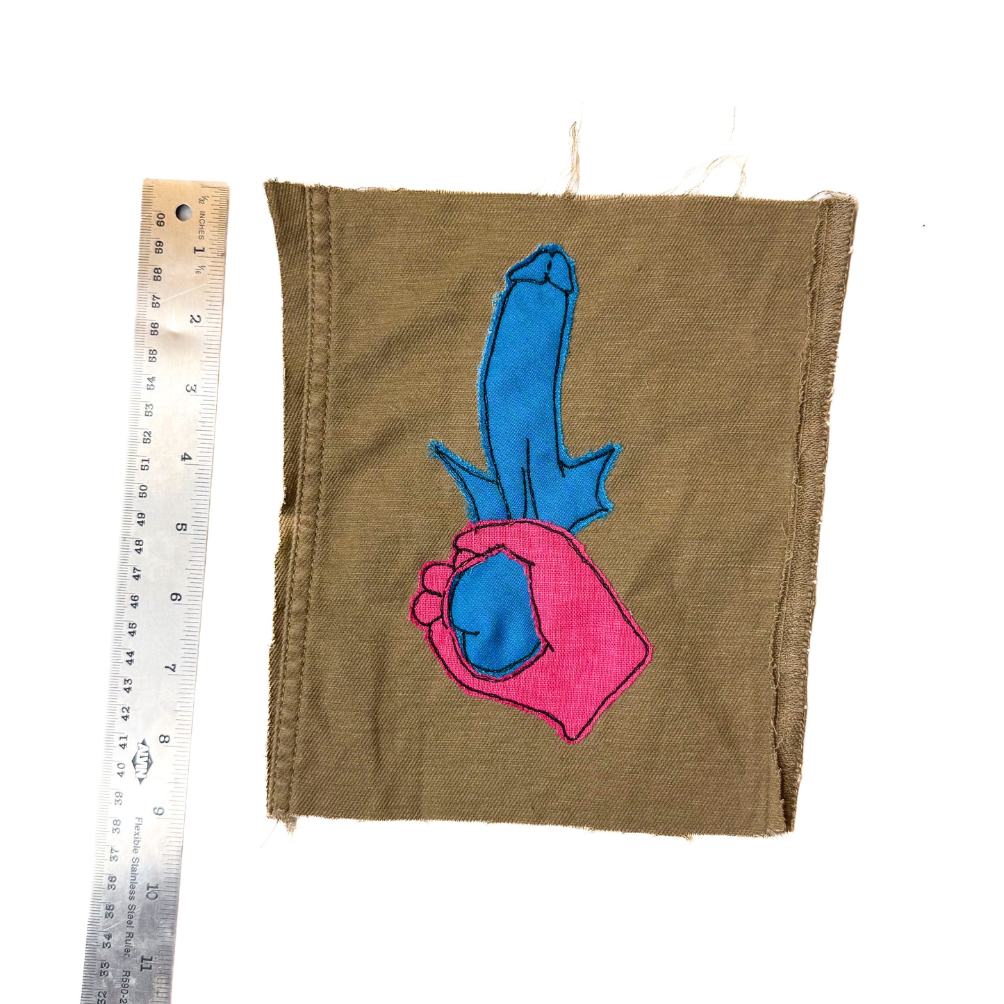 Tug Sew-On Patch, 7" x 9", Denim, Cotton, Linen Fabric