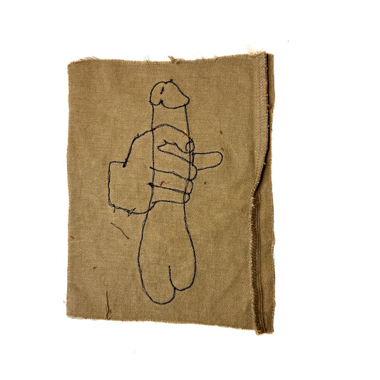 Stroke Sew-On Patch, 6" x 8.5", Denim, Cotton Fabric