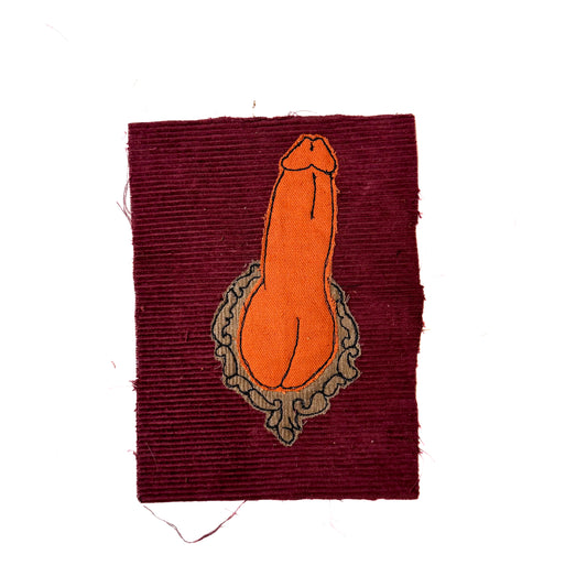 Framed Sew-On Patch, 6" x 7.5", Corduroy, Cotton Fabric