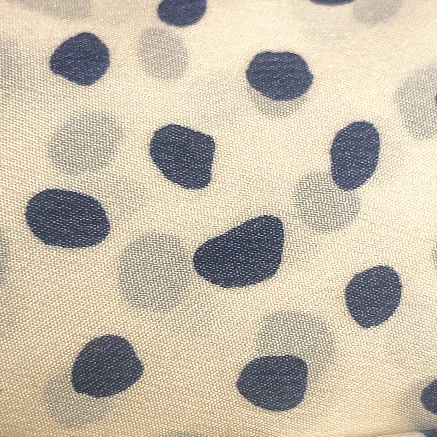3 1/2 Yds Cream Syntehtic w/ Navy Spots