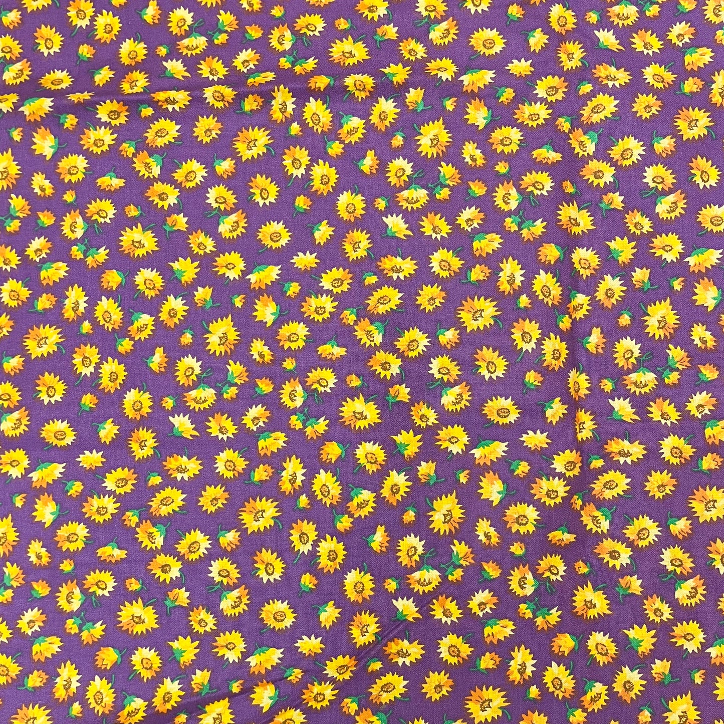 2 2/3 Yds x 45" Purple Sunflower Cotton Fabric