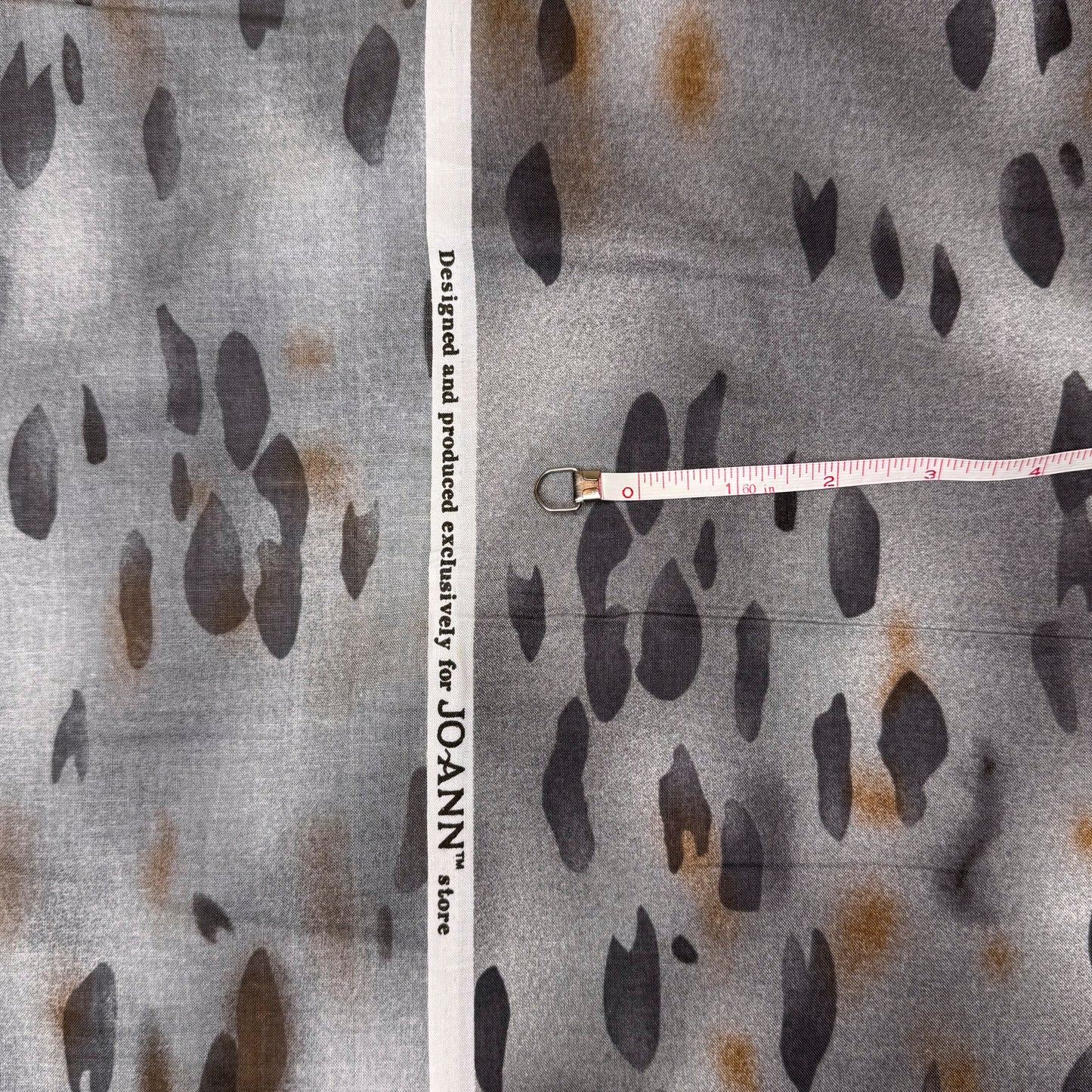 6 3/4 Yds x 44" Grey Spotted JoAnn Cotton Fabric