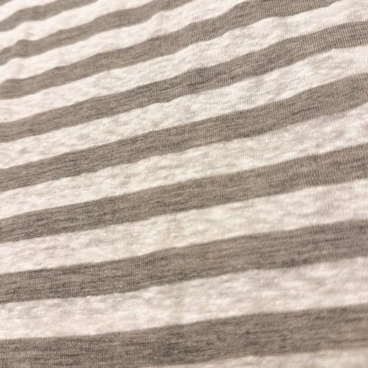 1 Yd x 54" Grey White Stripe Synthetic Knit Fabric