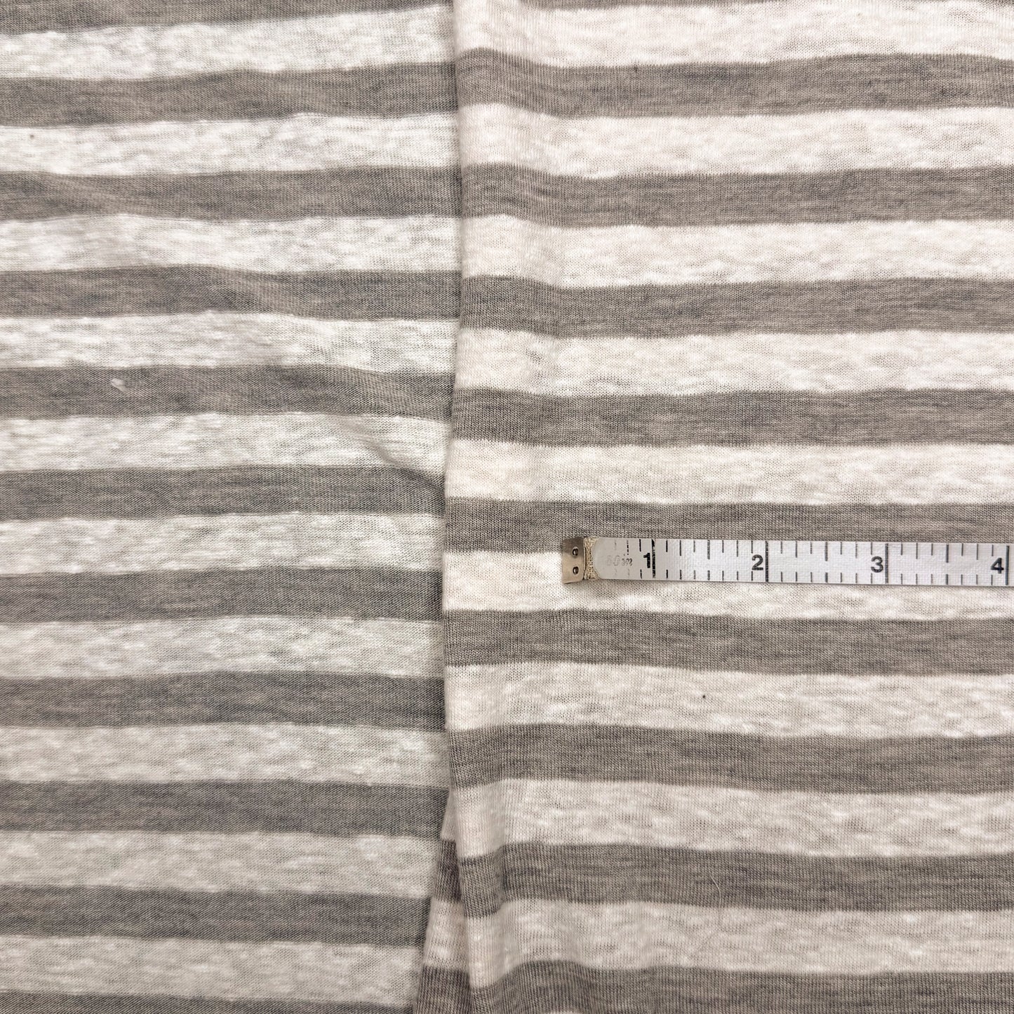 1 Yd x 54" Grey White Stripe Synthetic Knit Fabric