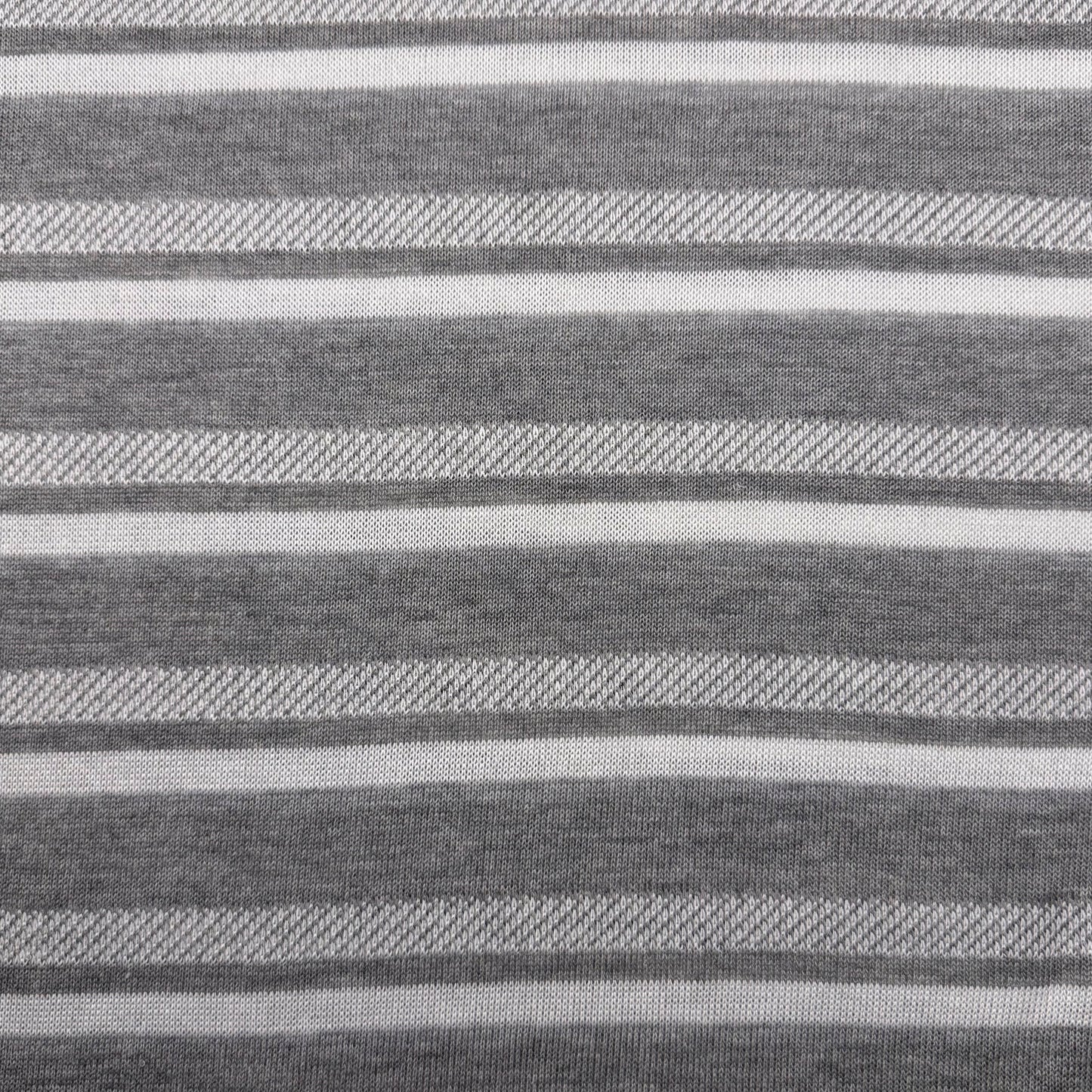 1 Yd x 68" Grey Stripe Synthetic Knit Fabric