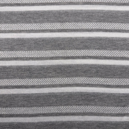 1 Yd x 68" Grey Stripe Synthetic Knit Fabric