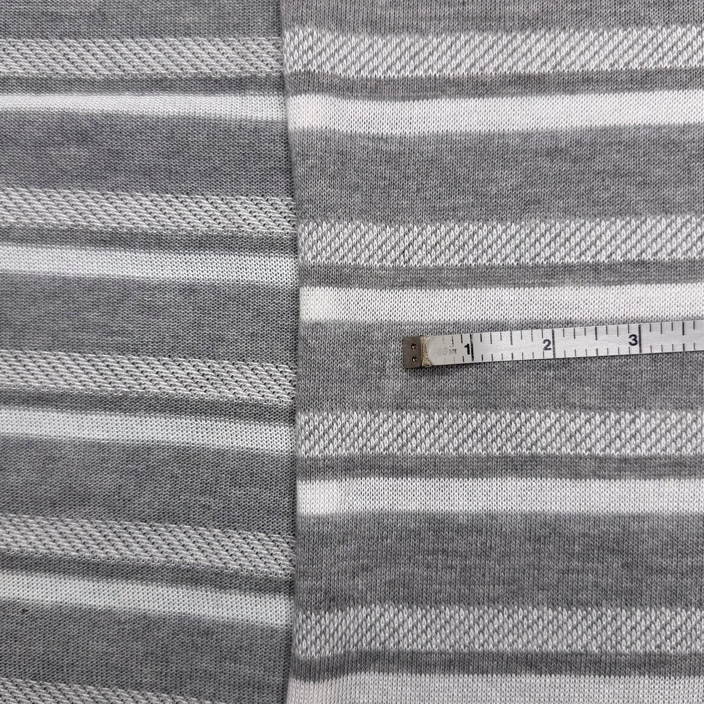 1 Yd x 68" Grey Stripe Synthetic Knit Fabric