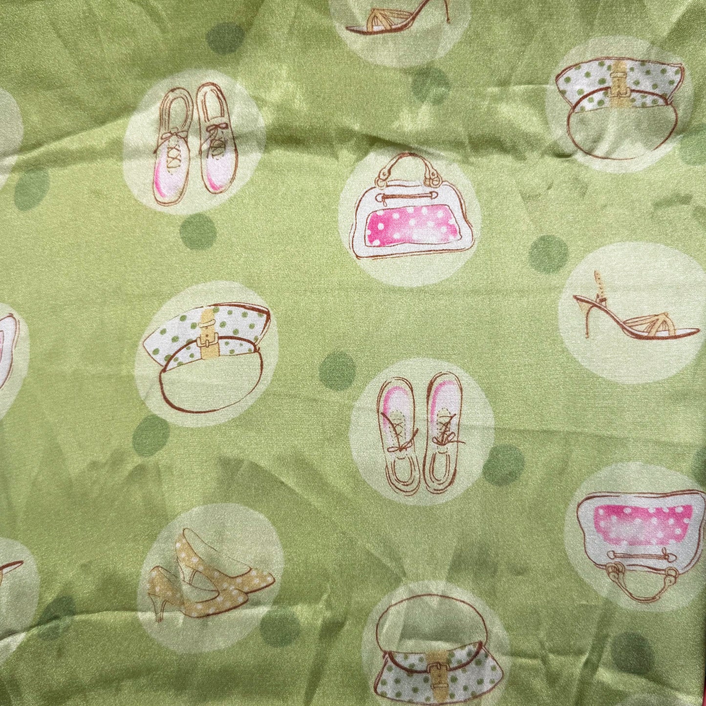 3 1/3 Yds x 45" Green Fashion Dot Joann Synthetic Satin Fabric