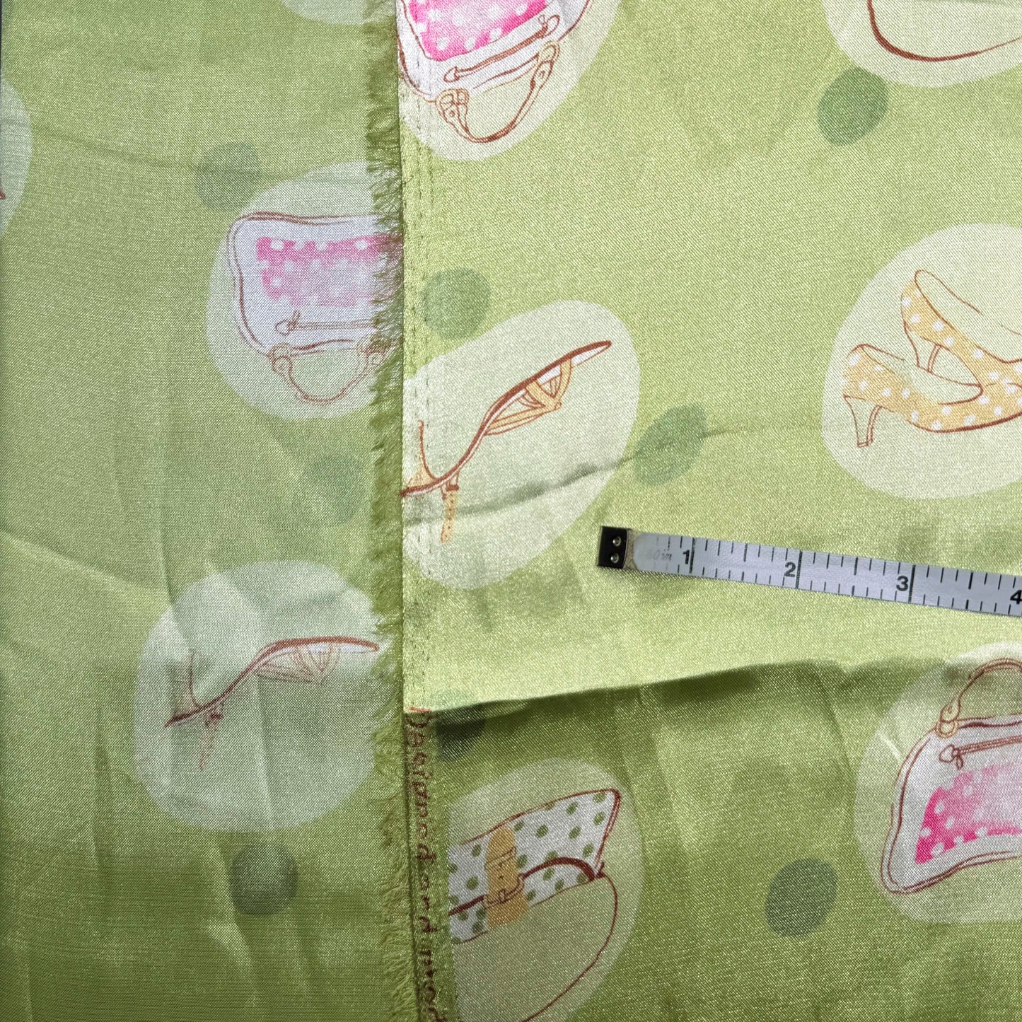 3 1/3 Yds x 45" Green Fashion Dot Joann Synthetic Satin Fabric