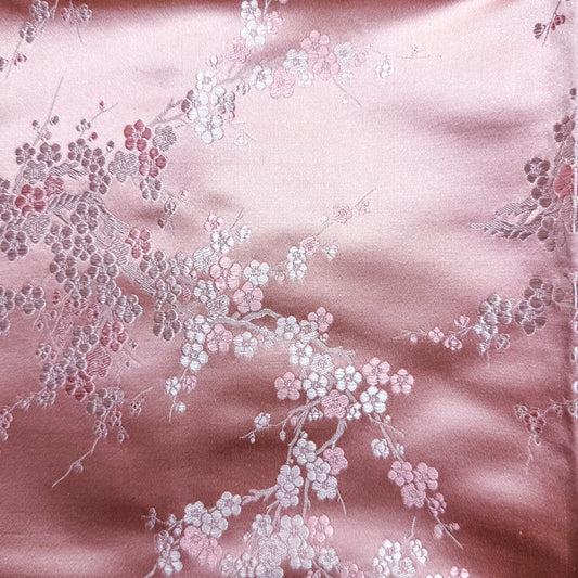 2 Yds x 30" Pink Floral Cherry Blossom Cotton Fabric