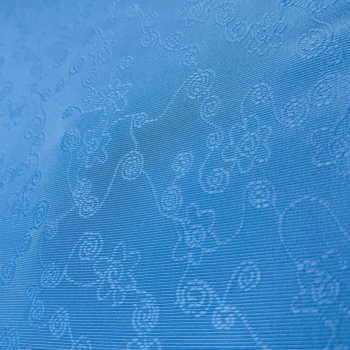 6 Yds x 46" Shiny Light Blue Floral Synthetic Fabric