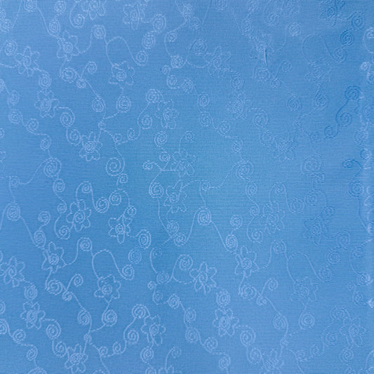 6 Yds x 46" Shiny Light Blue Floral Synthetic Fabric