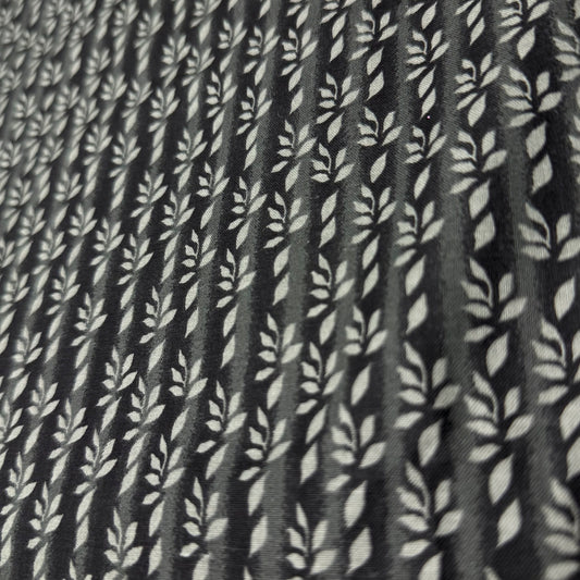 4 1/3 Yds x 45" Grey Stripe Leaves Heide Beth Designs Cotton Fabric