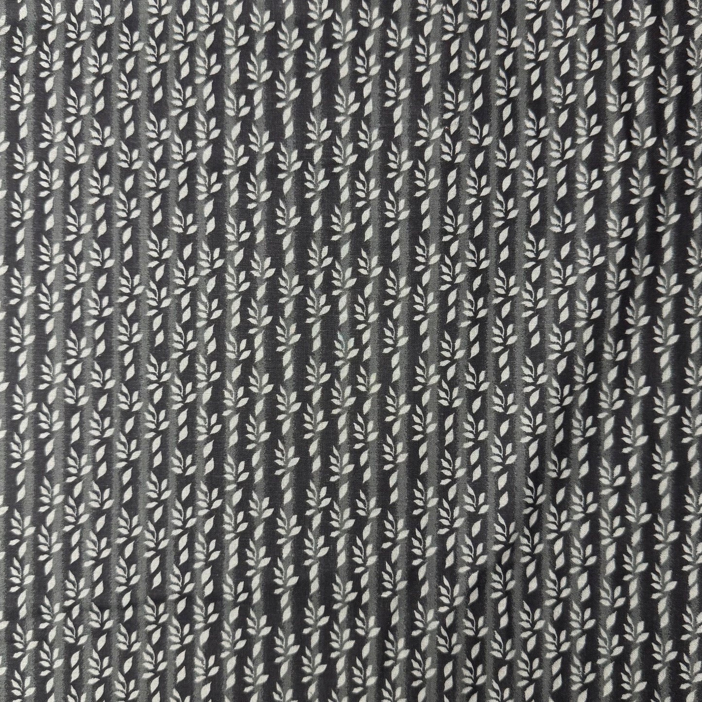 4 1/3 Yds x 45" Grey Stripe Leaves Heide Beth Designs Cotton Fabric