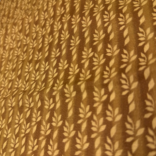5 Yds x 45" Tan Stripe Leaves Heide Beth Designs Cotton Fabric