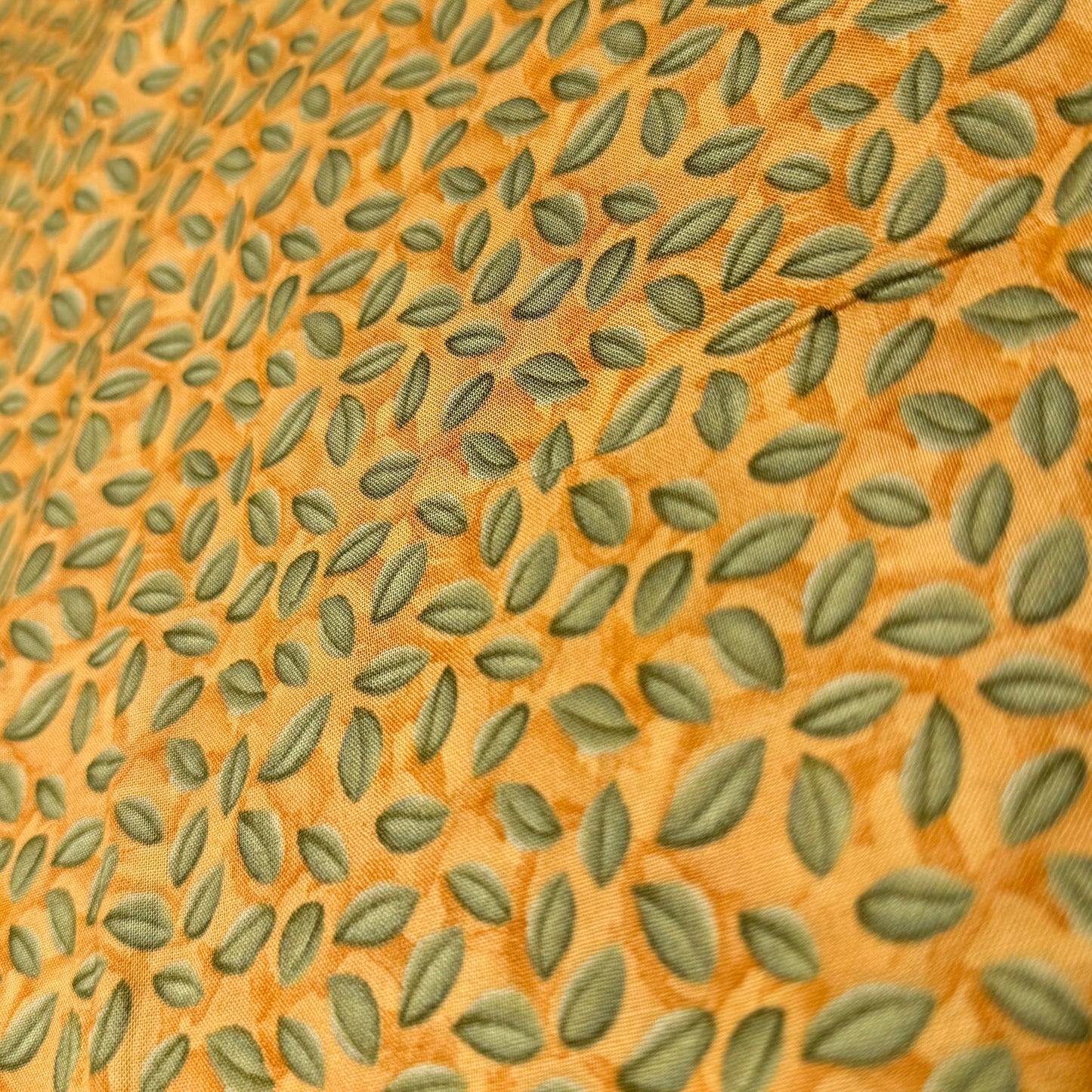 5 2/3 Yds x 44" Green Brown Leaves Marcus Brothers Textiles Cotton Fabric