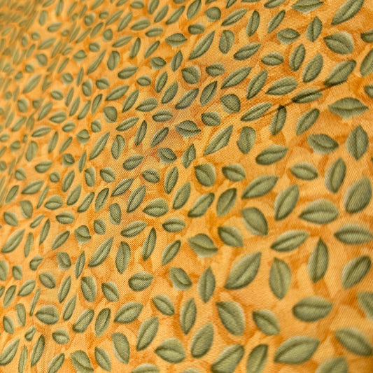 5 2/3 Yds x 44" Green Brown Leaves Marcus Brothers Textiles Cotton Fabric