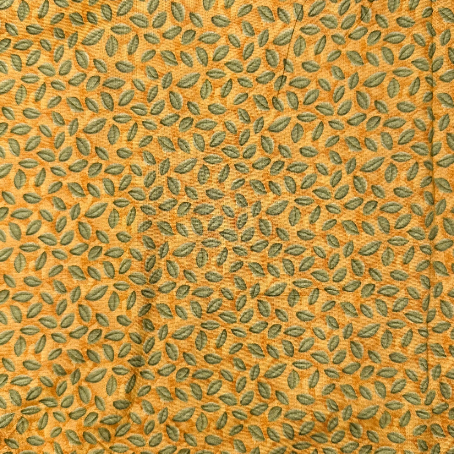 5 2/3 Yds x 44" Green Brown Leaves Marcus Brothers Textiles Cotton Fabric