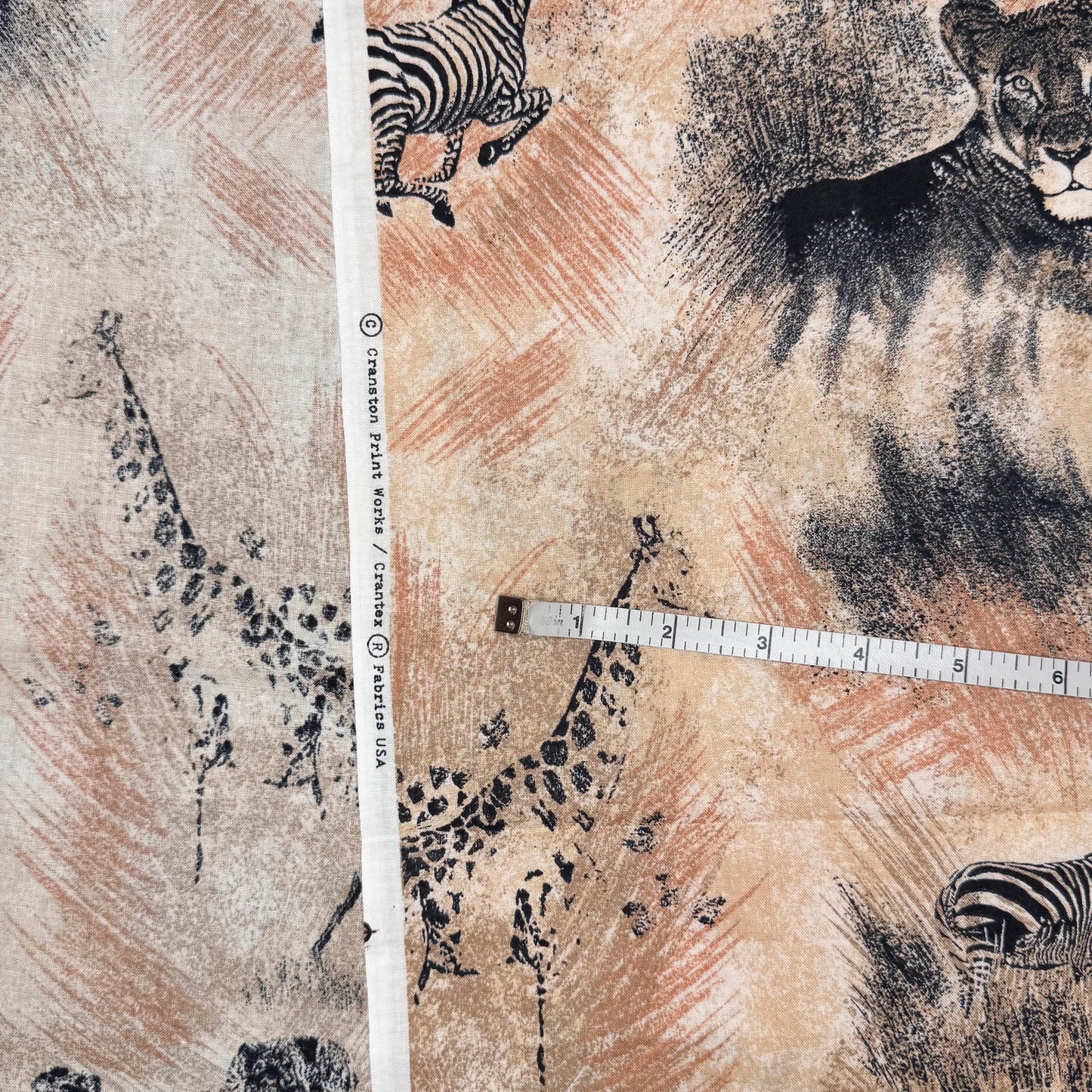 2 1/4 Yds x 45" Safari Cranston Print Works Cotton Fabric