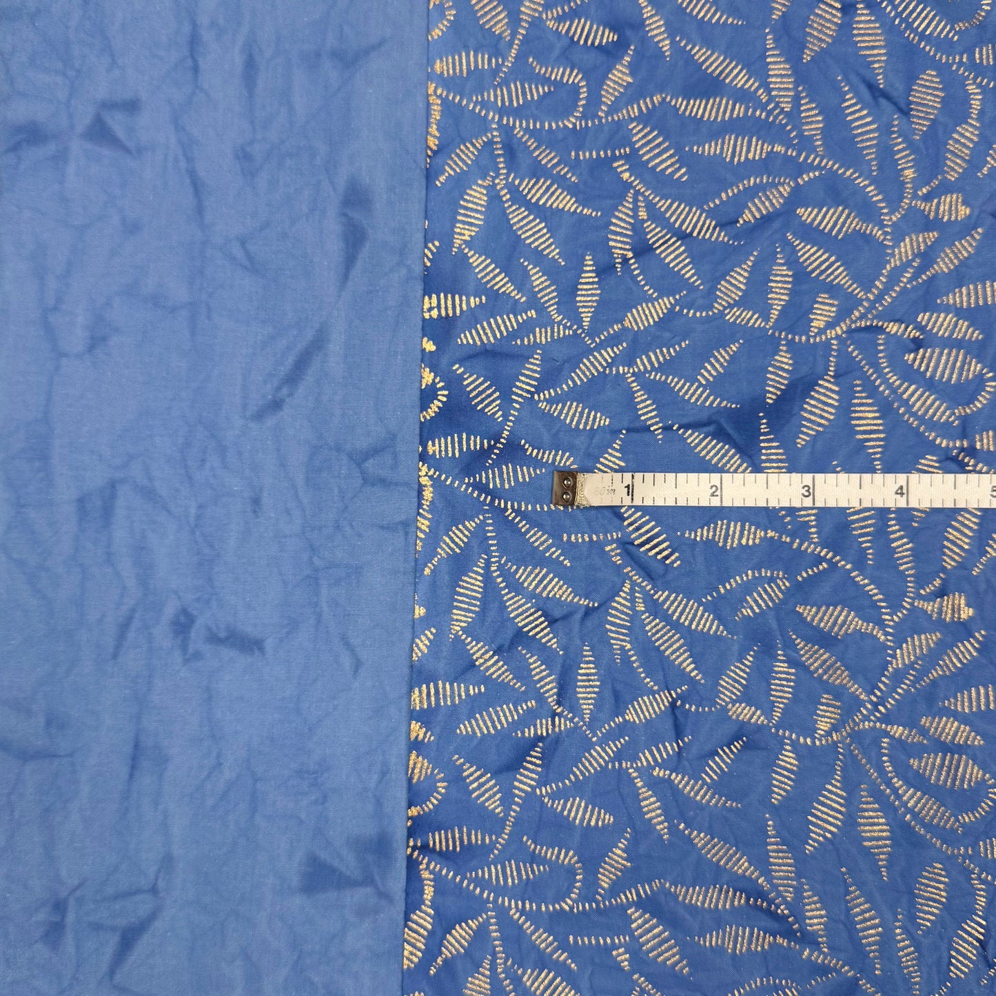 4 Yds x 45" Mottled Blue Gold Pattern Cotton Fabric