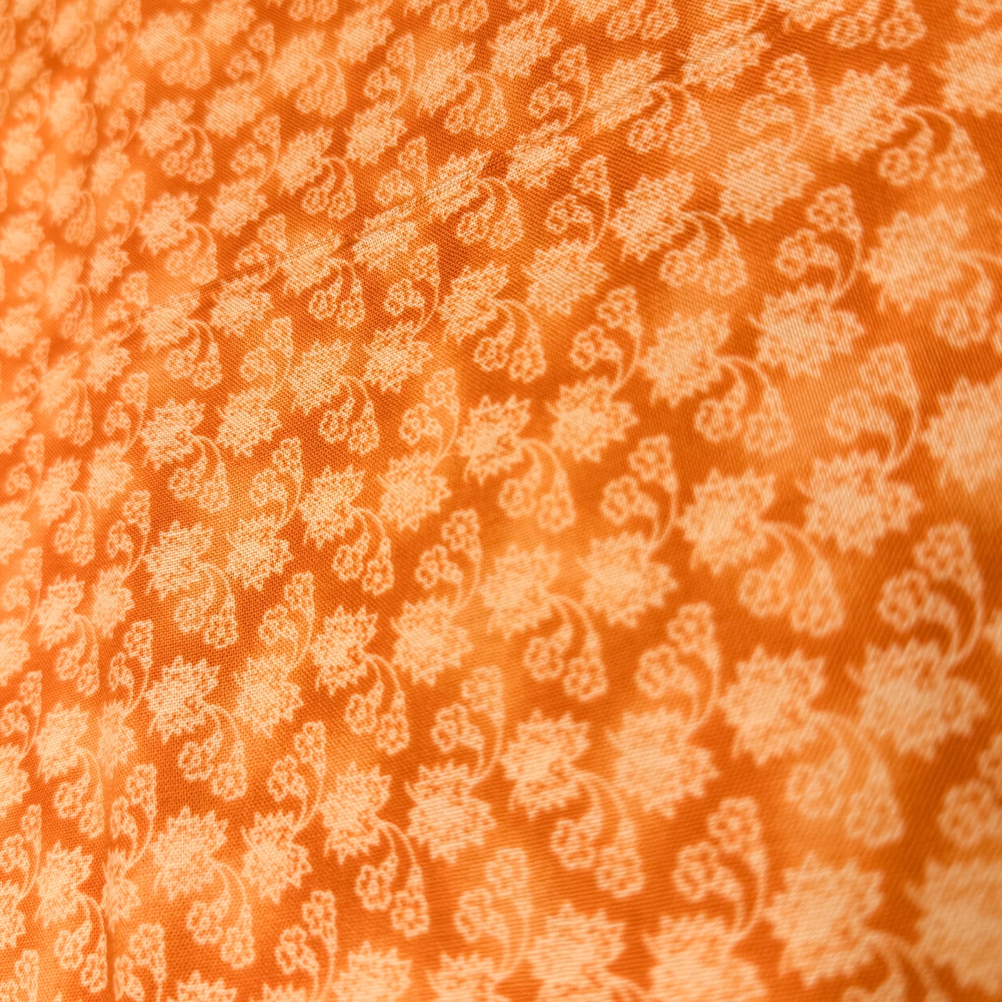 4 Yds x 44" Orange Floral Cotton Fabric