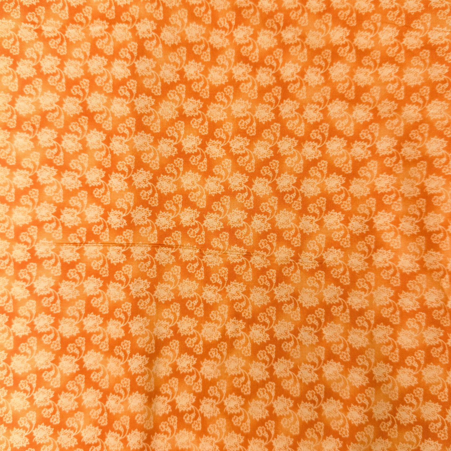 4 Yds x 44" Orange Floral Cotton Fabric