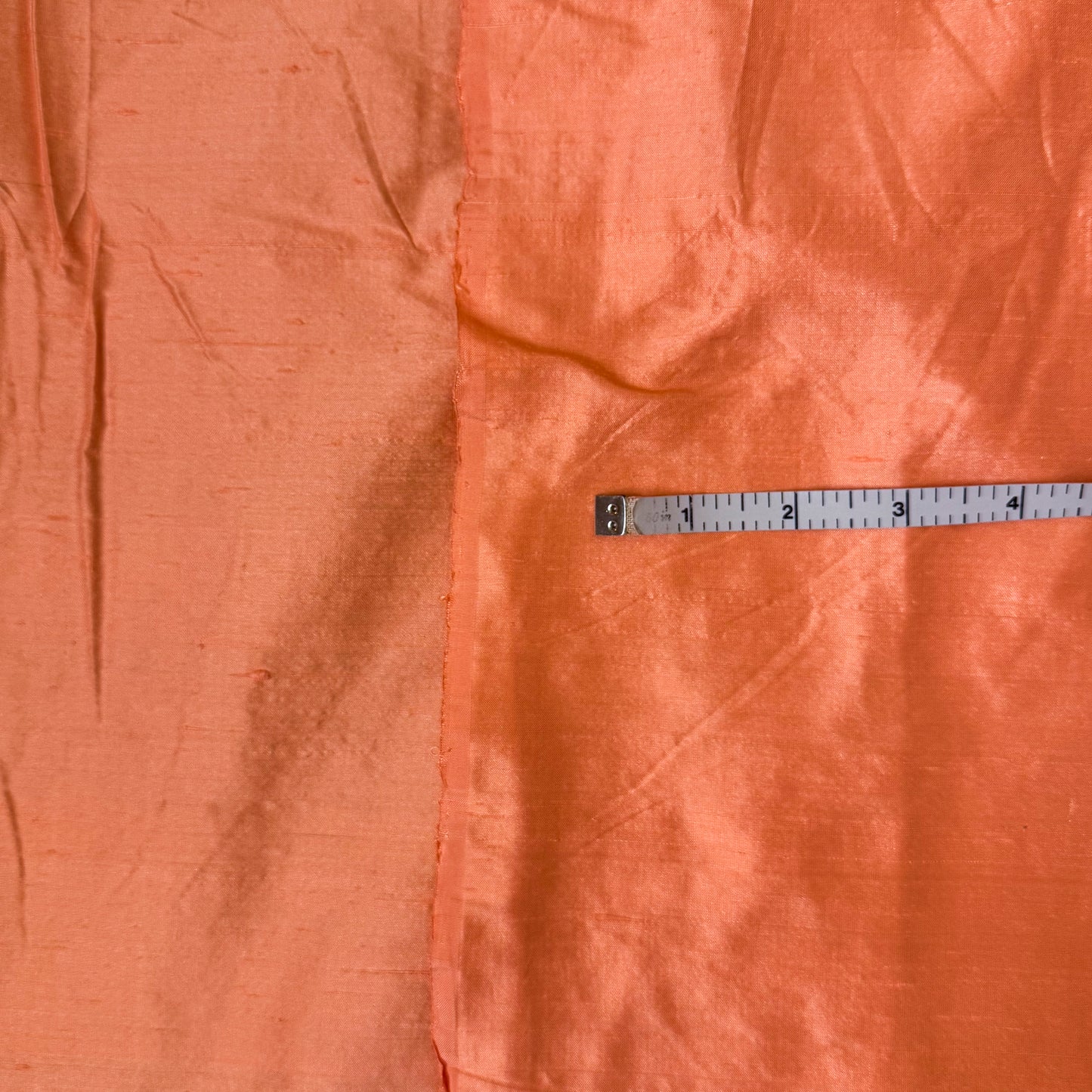 5 1/2 Yds x 44" Peach Textured Silk Fabric