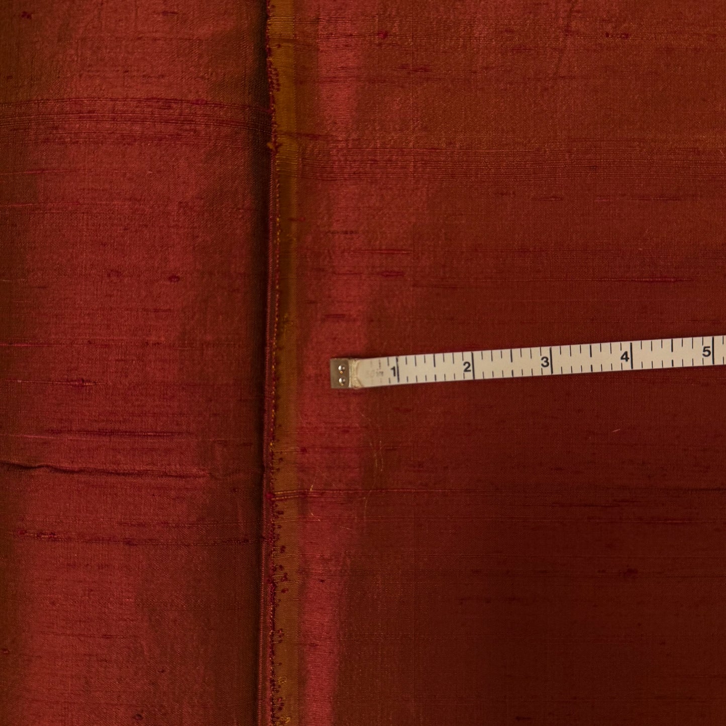 1 Yd x 54" Red Gold DuoTone Textured Silk Fabric