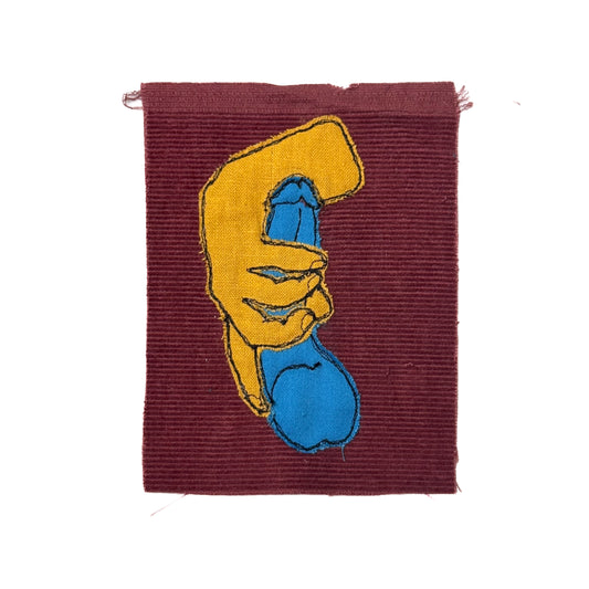 Penis Patch, 4" x 5", Corduroy, Linen, Synthetic