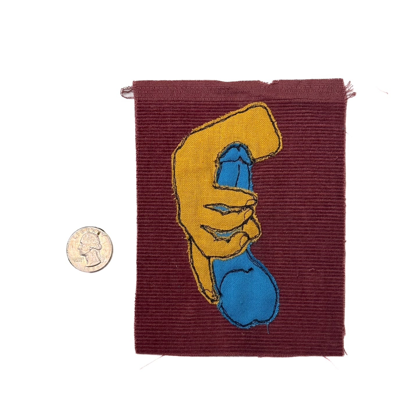Penis Patch, 4" x 5", Corduroy, Linen, Synthetic