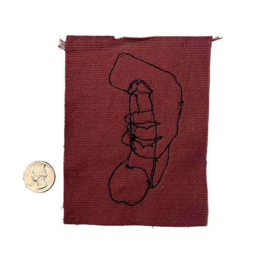 Penis Patch, 4" x 5", Corduroy, Linen, Synthetic
