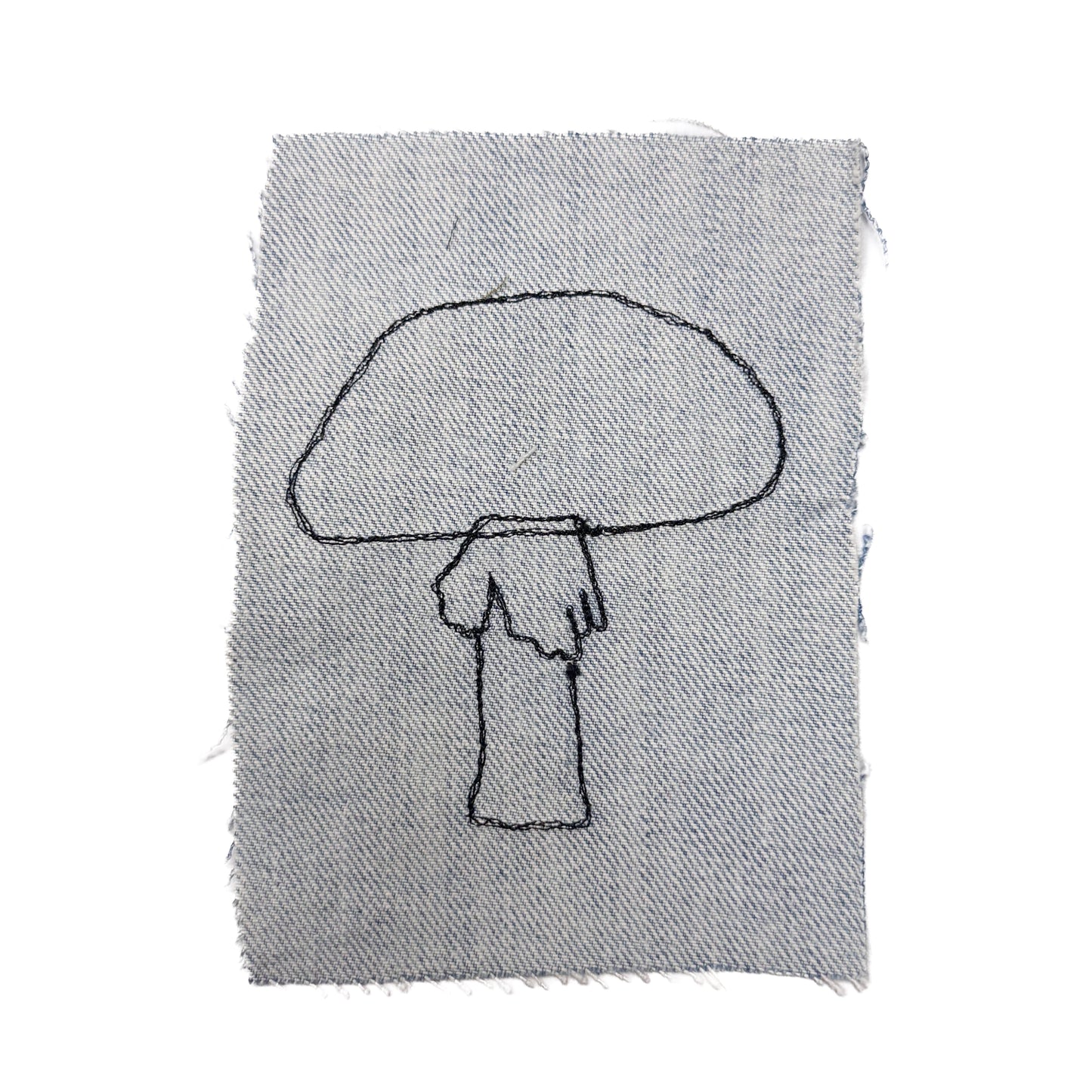 Amanita Mushroom Sew-On Patch, 4" x 6", Denim, Cotton